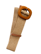 Summer Square-Round Buckle Belt Khaki Belts Evie Clare