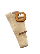 Summer Square-Round Buckle Belt Cream Belts Evie Clare