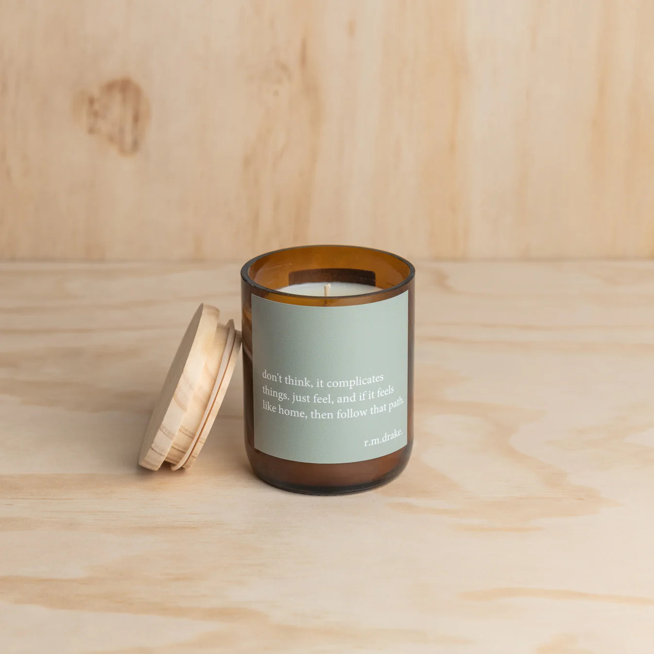 Heartfelt Quote Candle - don't think, just feel Gifts and Accessories Commonfolk