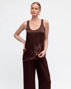 Bethany Satin Top Chocolate - Global Free Style