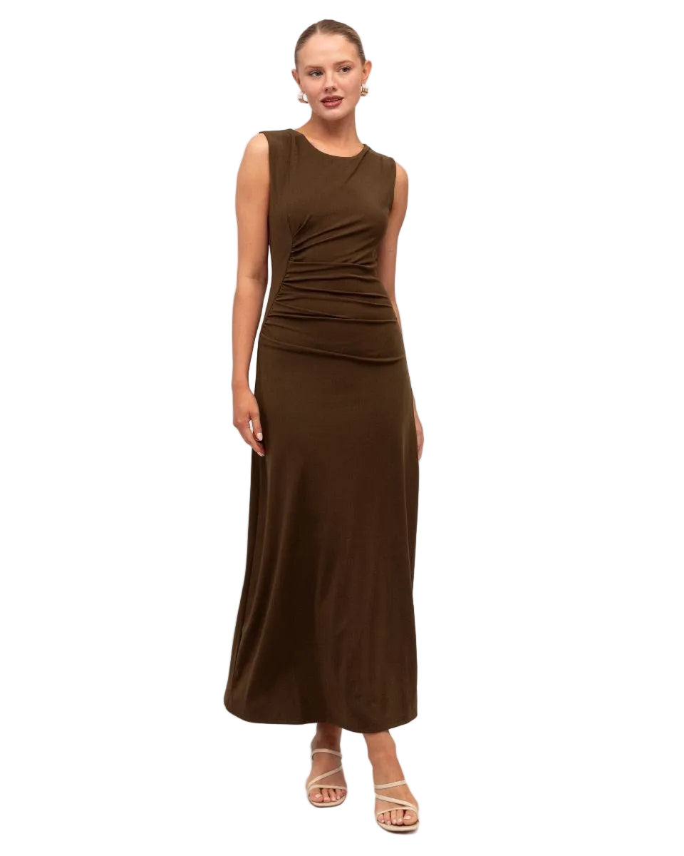 Riya MIDI Dress Chocolate Dresses White Closet 6