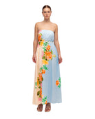 Botanical Blue Maxi Dress Dresses White Closet XS(6-8)