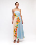 Botanical Blue Maxi Dress Dresses White Closet