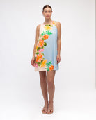 Botanical Blue Mini Dress Dresses White Closet