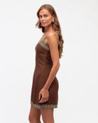 Motif Boarder Dress Short Chocolate Dresses Paper Heart