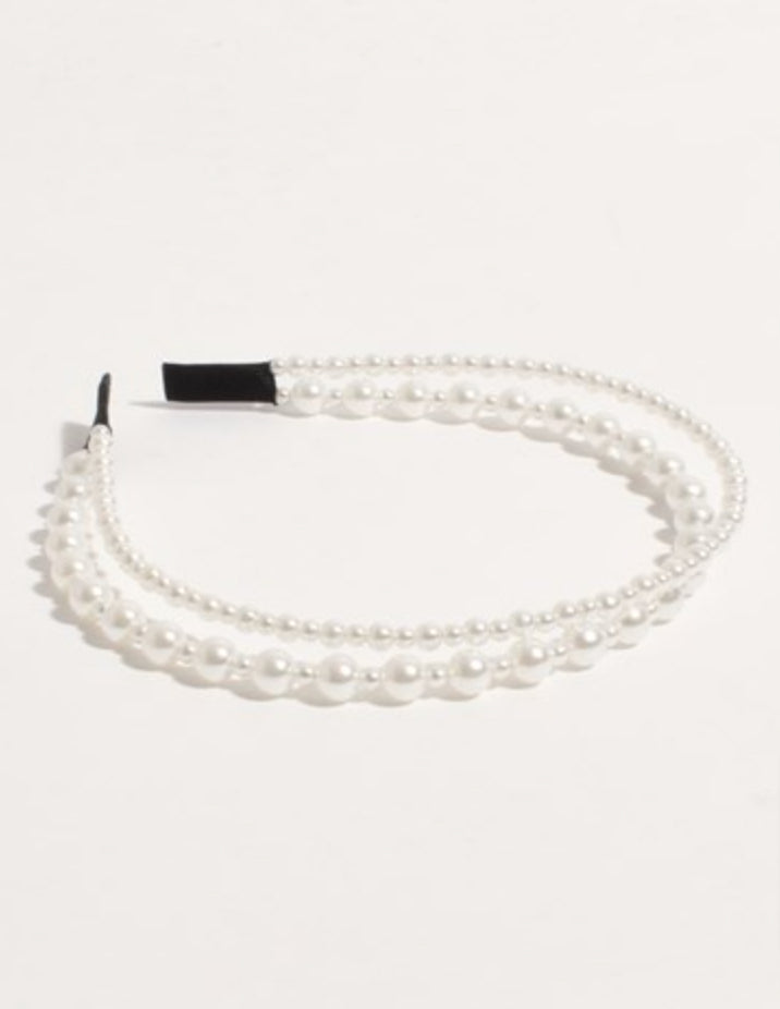 Audrey Pearl Headband Cream Hair Adorne   