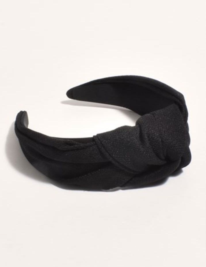 Fabric Knot Event Headband Black Hair Adorne   