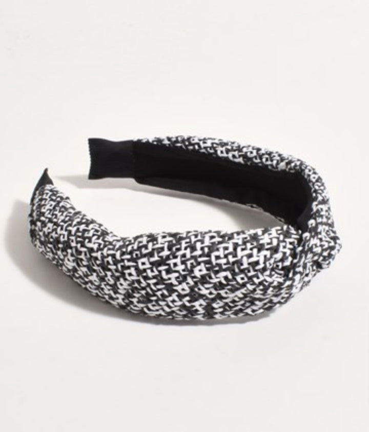 Two Tone Knot Top Headband Monochrome Hair Adorne   