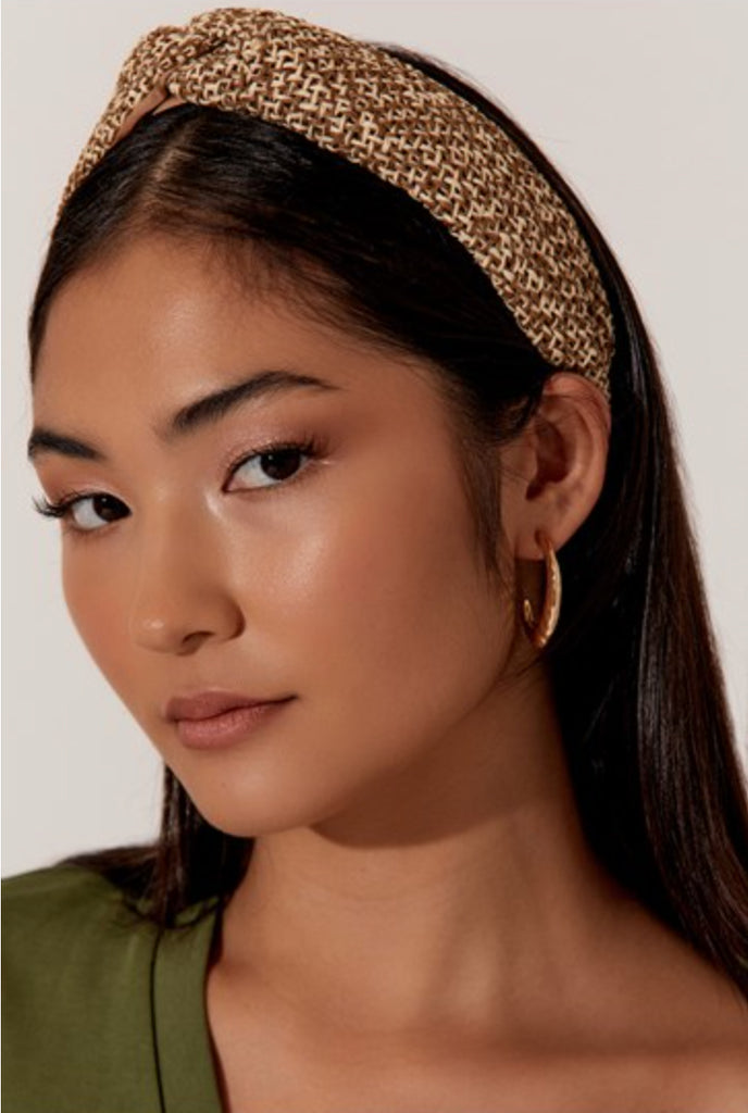 Two Tone Knot Top Headband Mocha Hair Adorne   