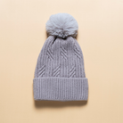 Braided Twist Pompom Beanie Grey Hats & Millinery Taylor Hill