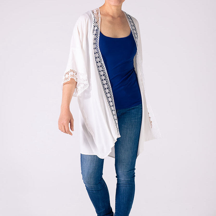 Lace Kimono White Tops Taylor Hill
