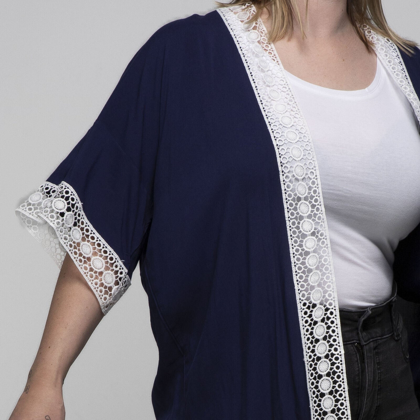 Lace Kimono Black Tops Taylor Hill