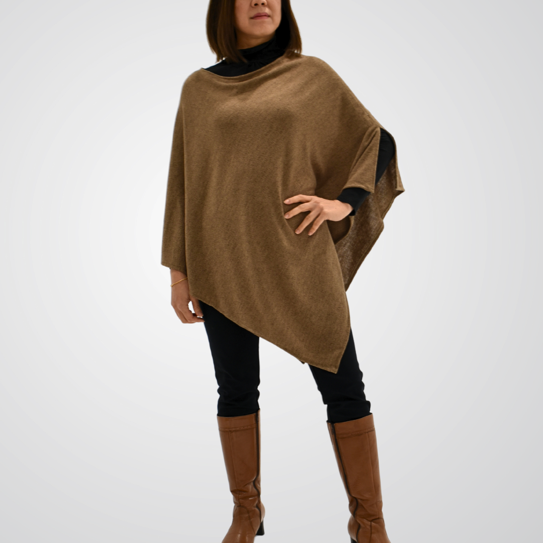 Pearl Poncho Brown Tops Taylor Hill