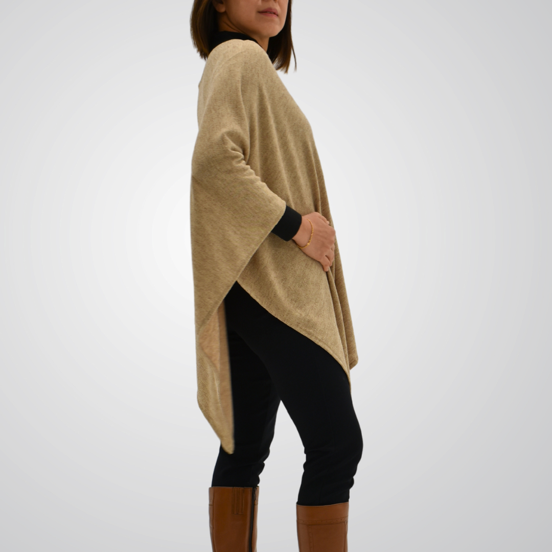 Pearl Poncho Oatmeal Tops Taylor Hill