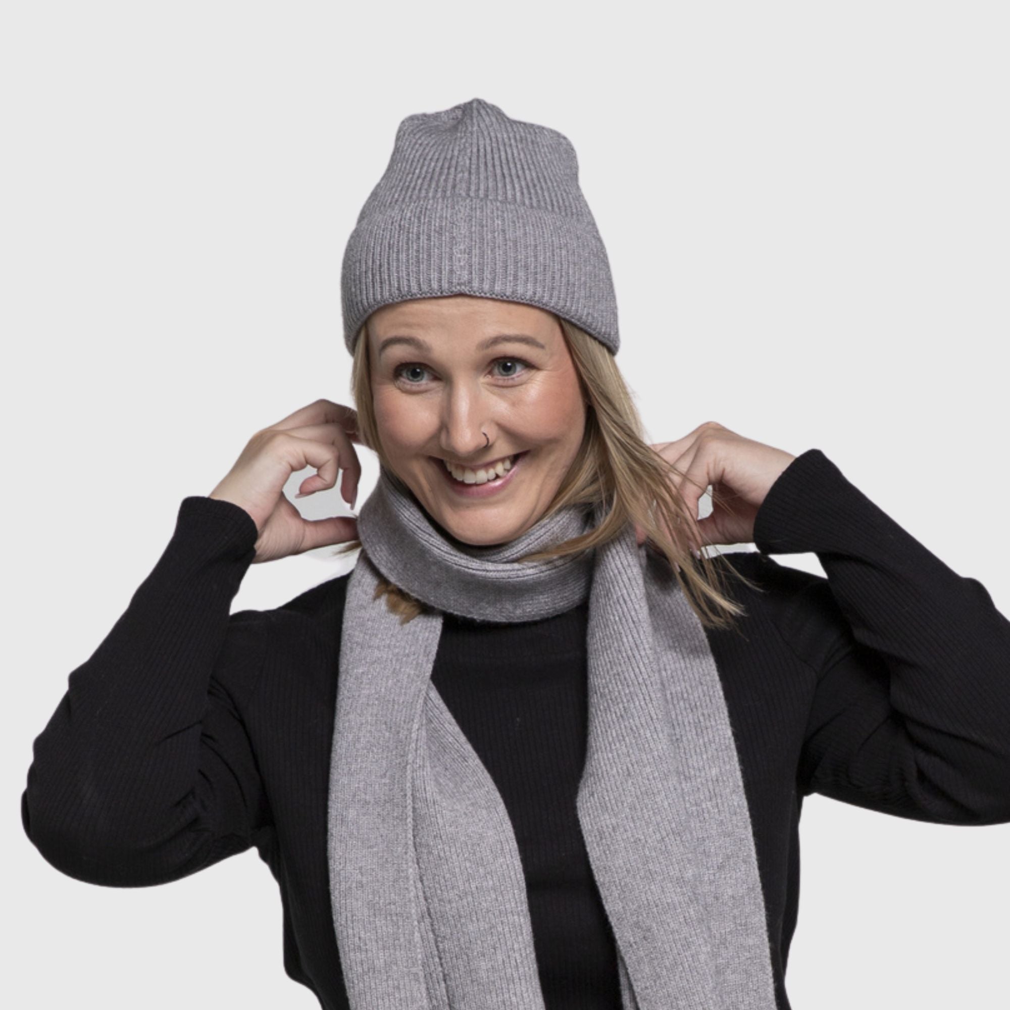 Twisted Rib Stitch Beanie Grey Hats & Millinery Taylor Hill