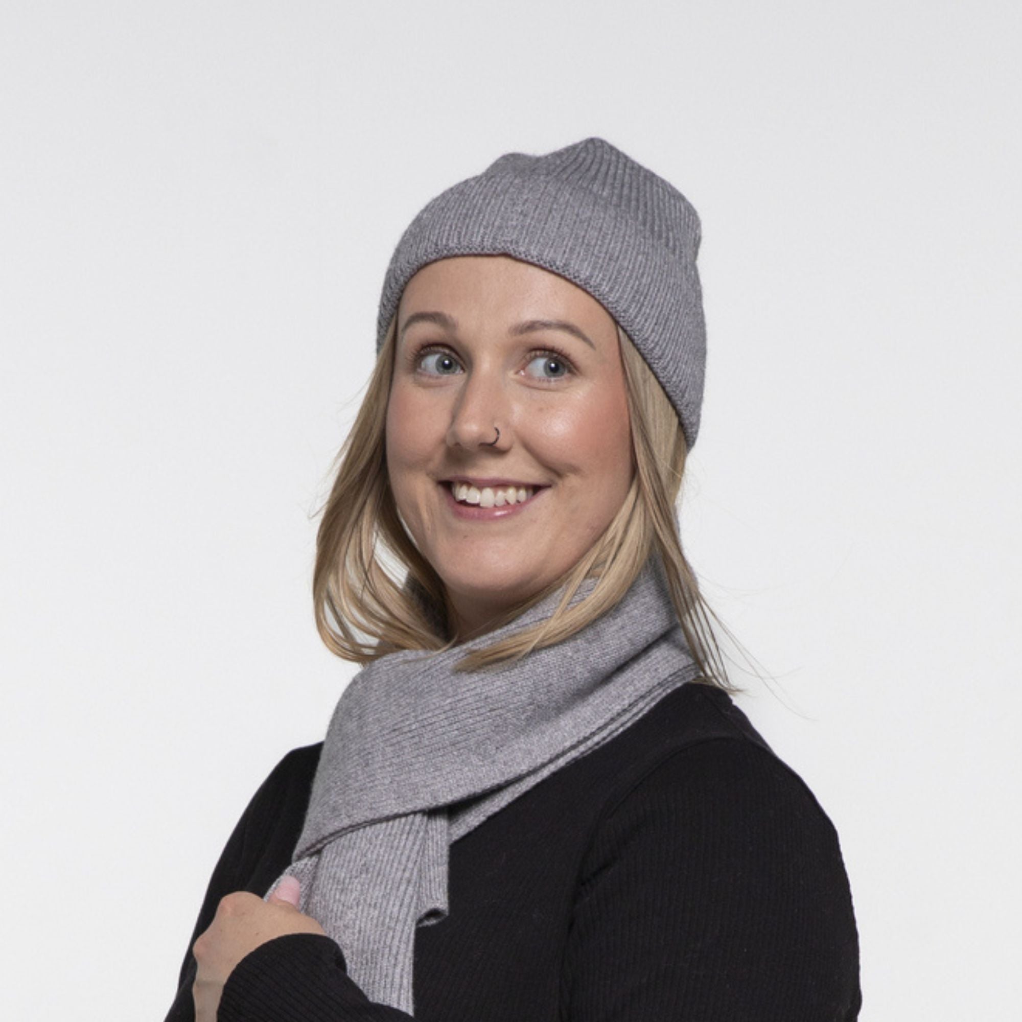 Twisted Rib Stitch Beanie Grey Hats & Millinery Taylor Hill