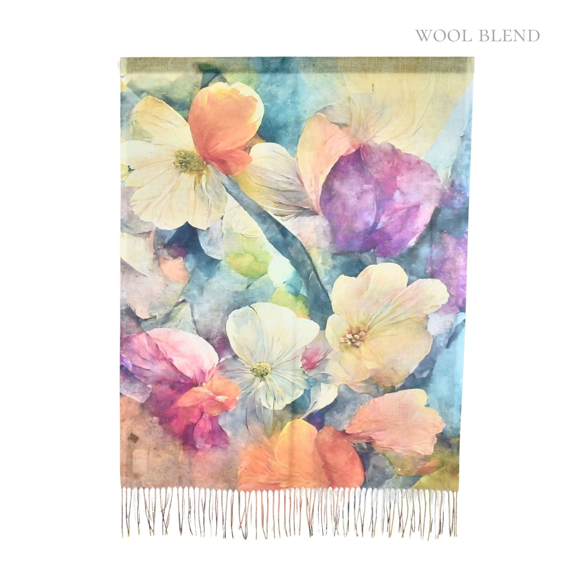 Gardenia Watercolour Scarf Multicolour Scarves and Sarongs Taylor Hill