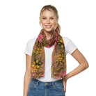 Peony Rose Garden Scarf Brown Scarves and Sarongs Taylor Hill