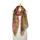 Peony Rose Garden Scarf Brown Scarves and Sarongs Taylor Hill