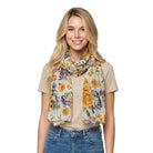 Peony Rose Garden Scarf Milk White Scarves and Sarongs Taylor Hill