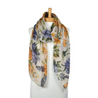 Peony Rose Garden Scarf Milk White Scarves and Sarongs Taylor Hill