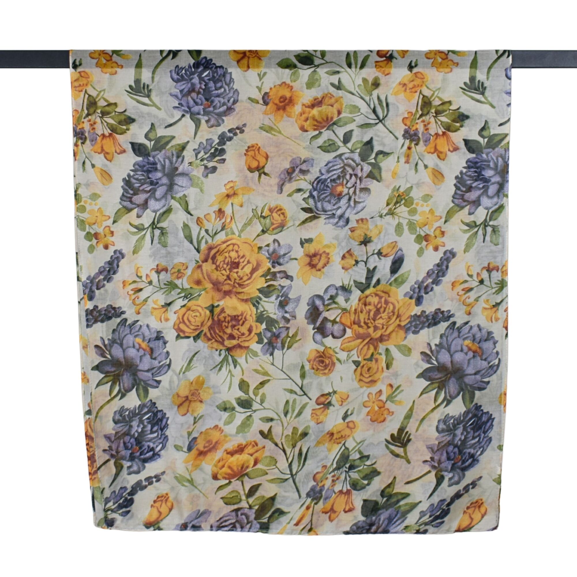 Peony Rose Garden Scarf Milk White Scarves and Sarongs Taylor Hill