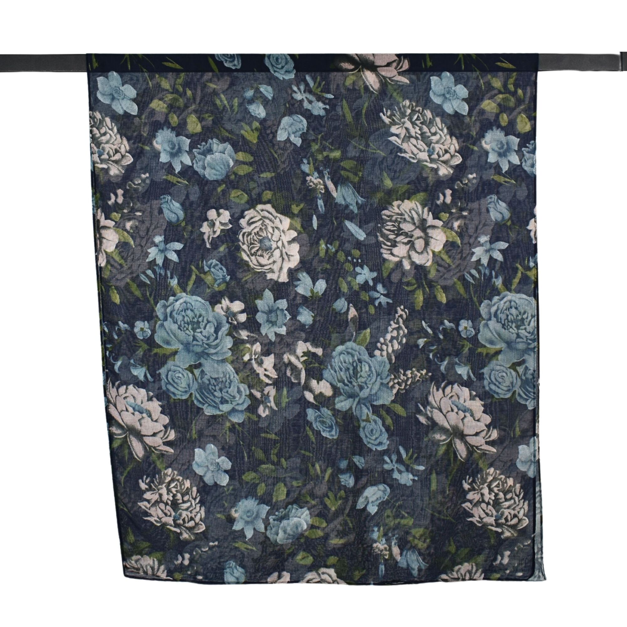 Peony Rose Garden Scarf Navy Blue Scarves and Sarongs Taylor Hill