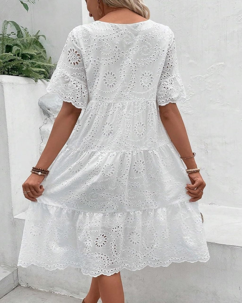 Tamara Eyelet Dress White Dresses Mutig