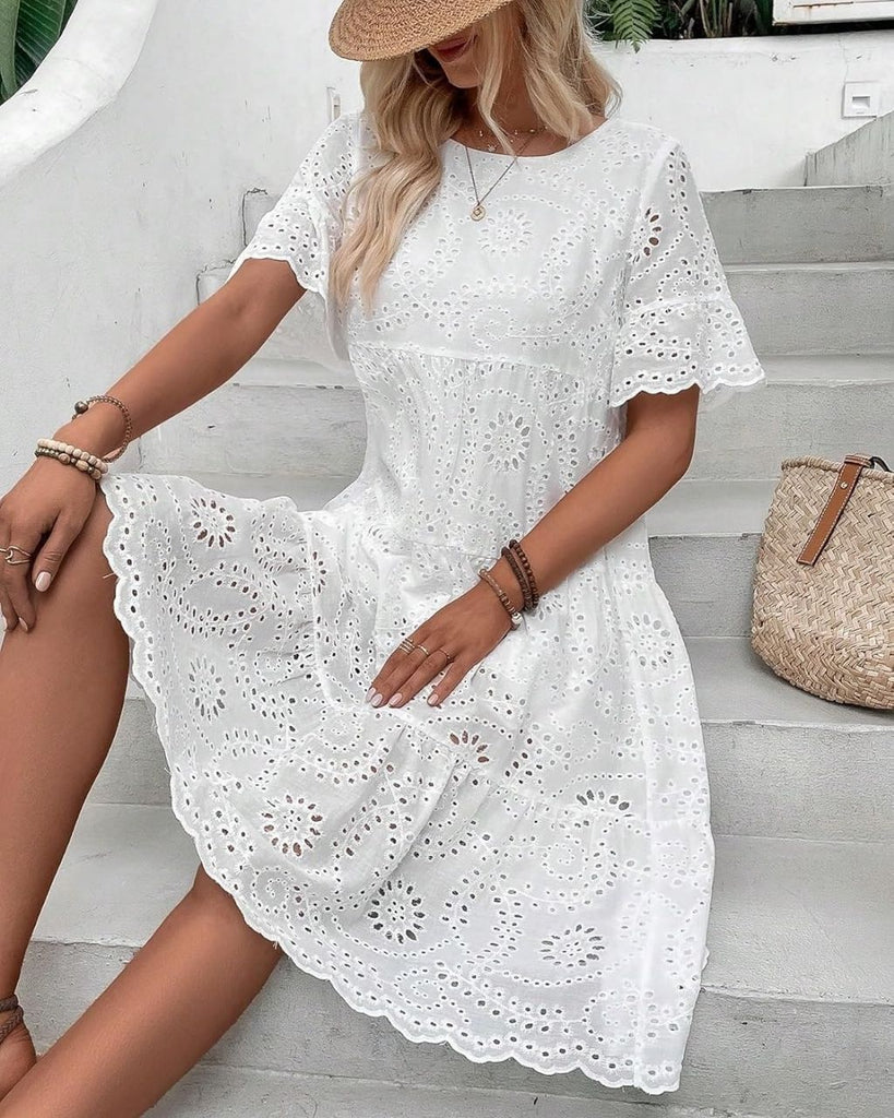 Tamara Eyelet Dress White Dresses Mutig