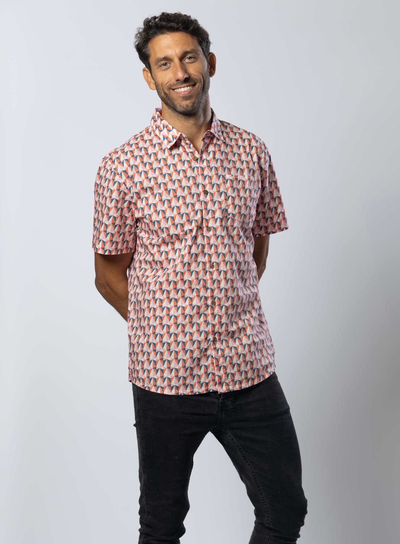 Tessellate Cotton Mens Shirt Mens Tops Skumi