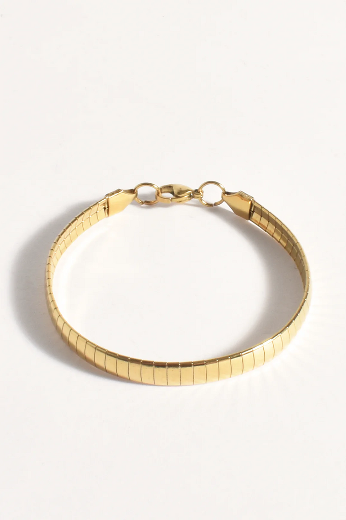 Thick Flat Snake Chain Bracelet Gold Bracelets and Bangles Adorne