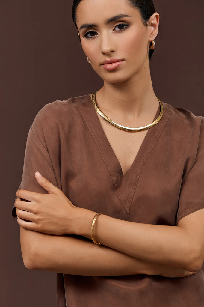 Thick Flat Snake Chain Necklace Gold Necklaces Adorne