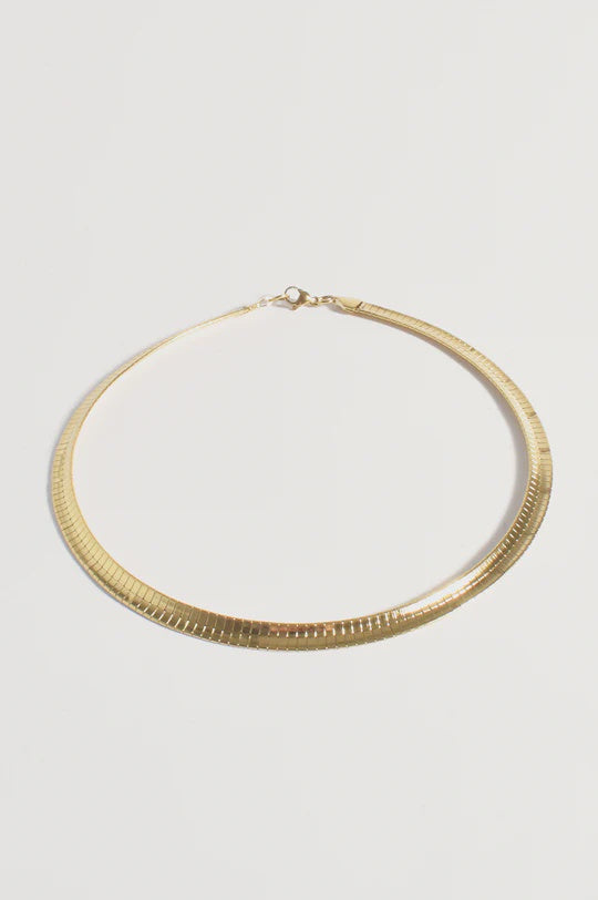 Thick Flat Snake Chain Necklace Gold Necklaces Adorne