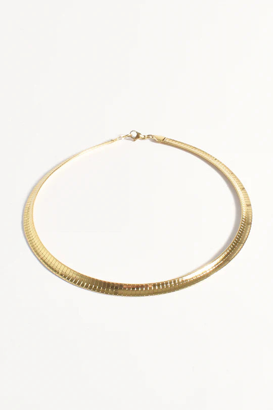 Thick Flat Snake Chain Necklace Gold Necklaces Adorne