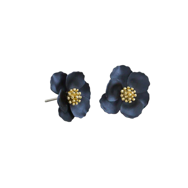 Tiger Tree Pansy Earrings Navy Earrings Tiger Tree   