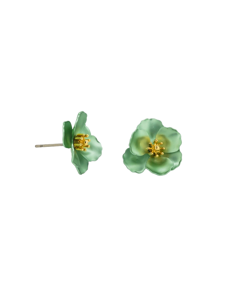 Tiger Tree Mint Garden Pansy Earrings Earrings Tiger Tree   