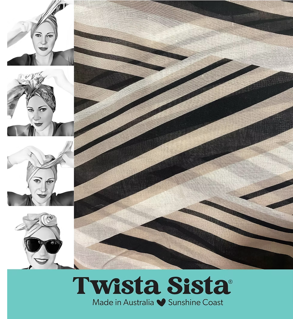 Twista Sista Padded Wire Head Scarf Classic Stripes Hair Twista Sister