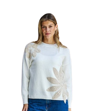 Fernandez Knit Top White Tops Boho S/M