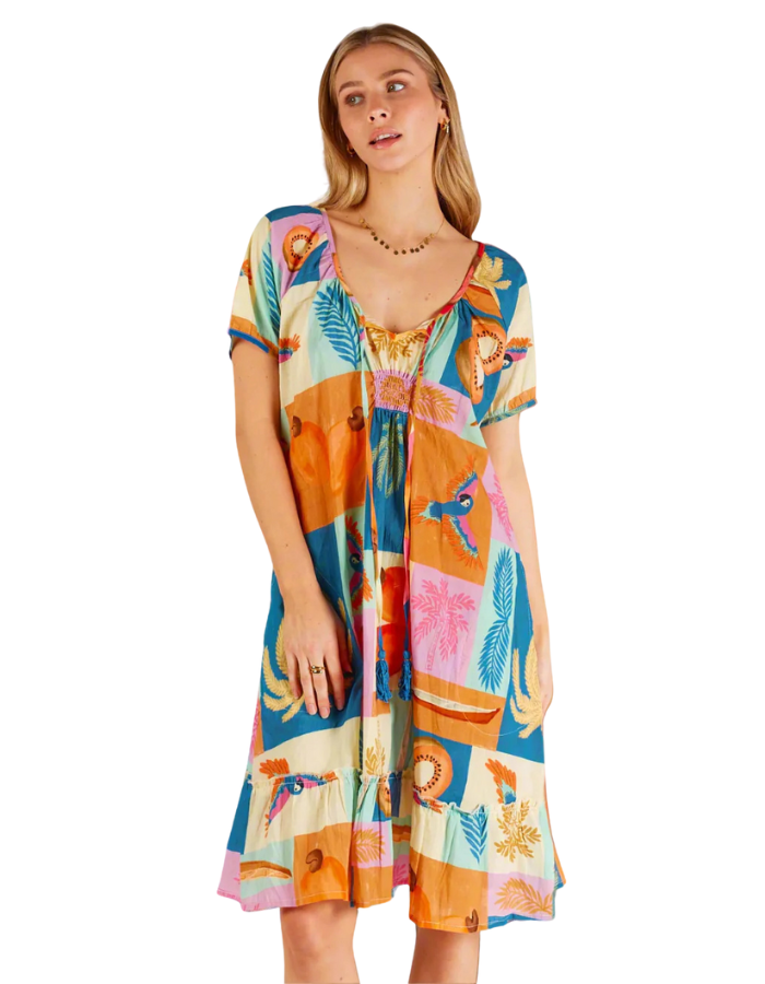 Madison Shirred Dress Lagoon Dresses Lula Life XS(6-8)