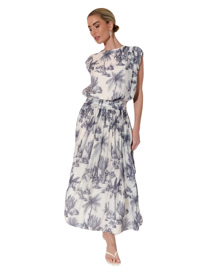 Logan Toile Print Maxi Skirt Print Dresses Adorne 8  