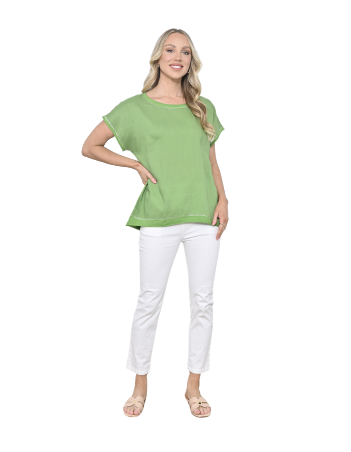 Izy Top Lime Green Tops Cali & Co S/M(8-10)  