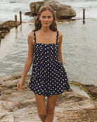 Capri Playsuit Navy/Beige Jumpsuits Ebby and I