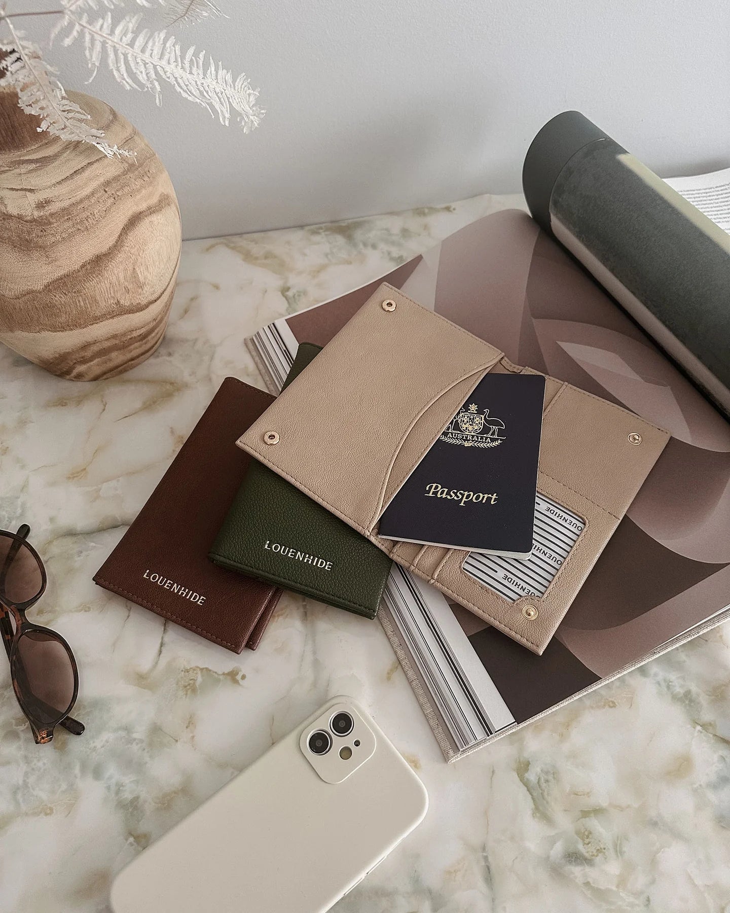 Venice Passport Holder - Saddle Cognac - Global Free Style