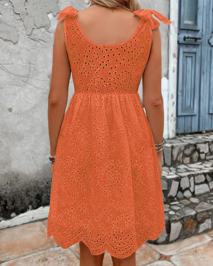 Vicki Eyelet Dress Orange Dresses Mutig