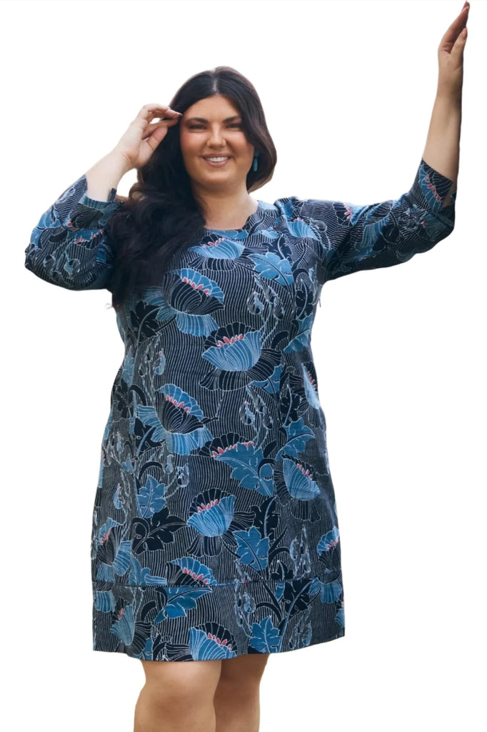 Billie Tunic Lotus Navy Dresses MahaShe XXL(16)  