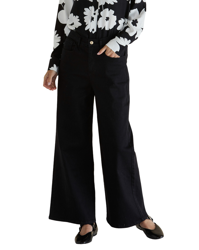 Wilma Wide Leg Jean - Black Bottoms Betty Basics 8
