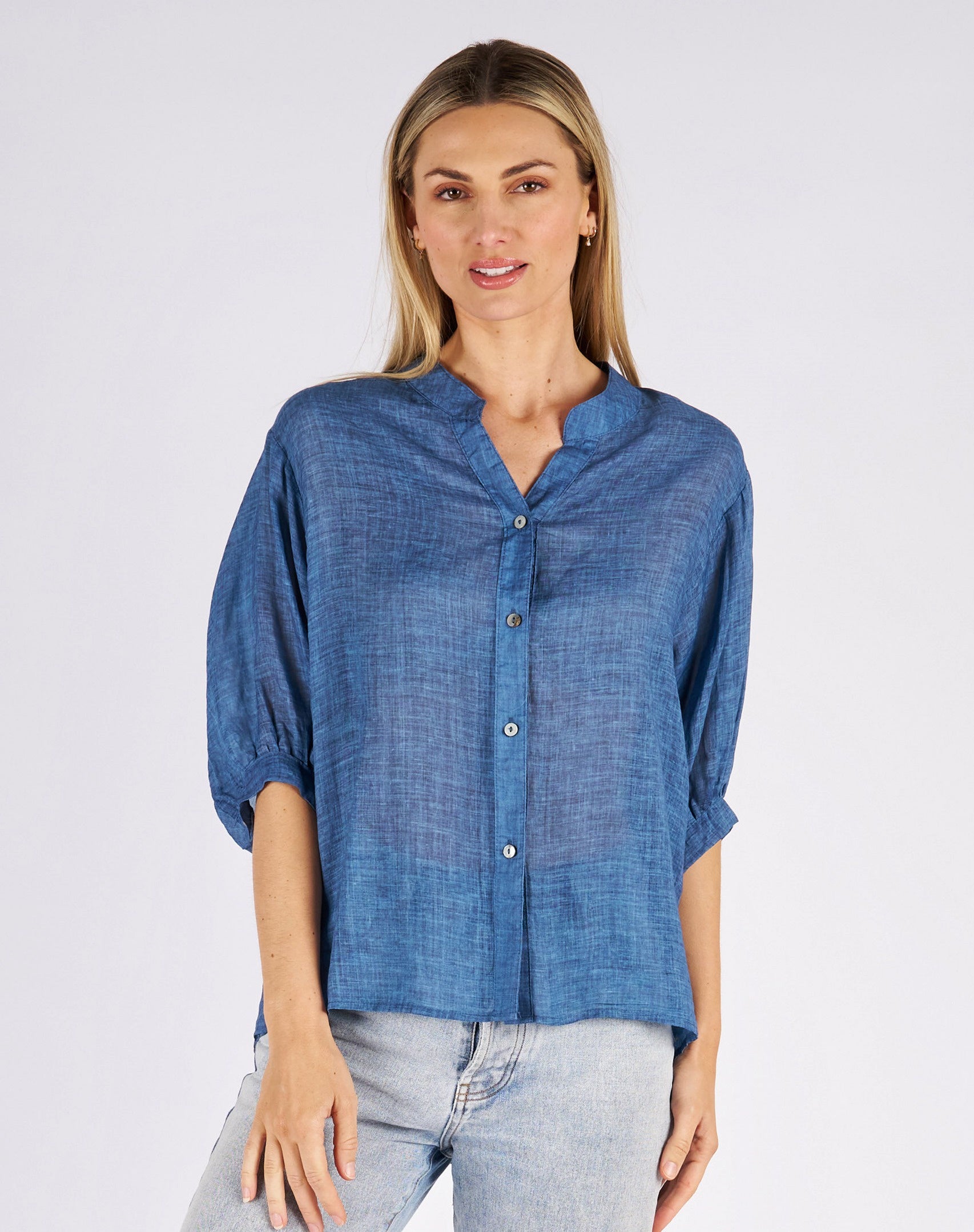 Aurora Top Denim Blue Tops Worthier