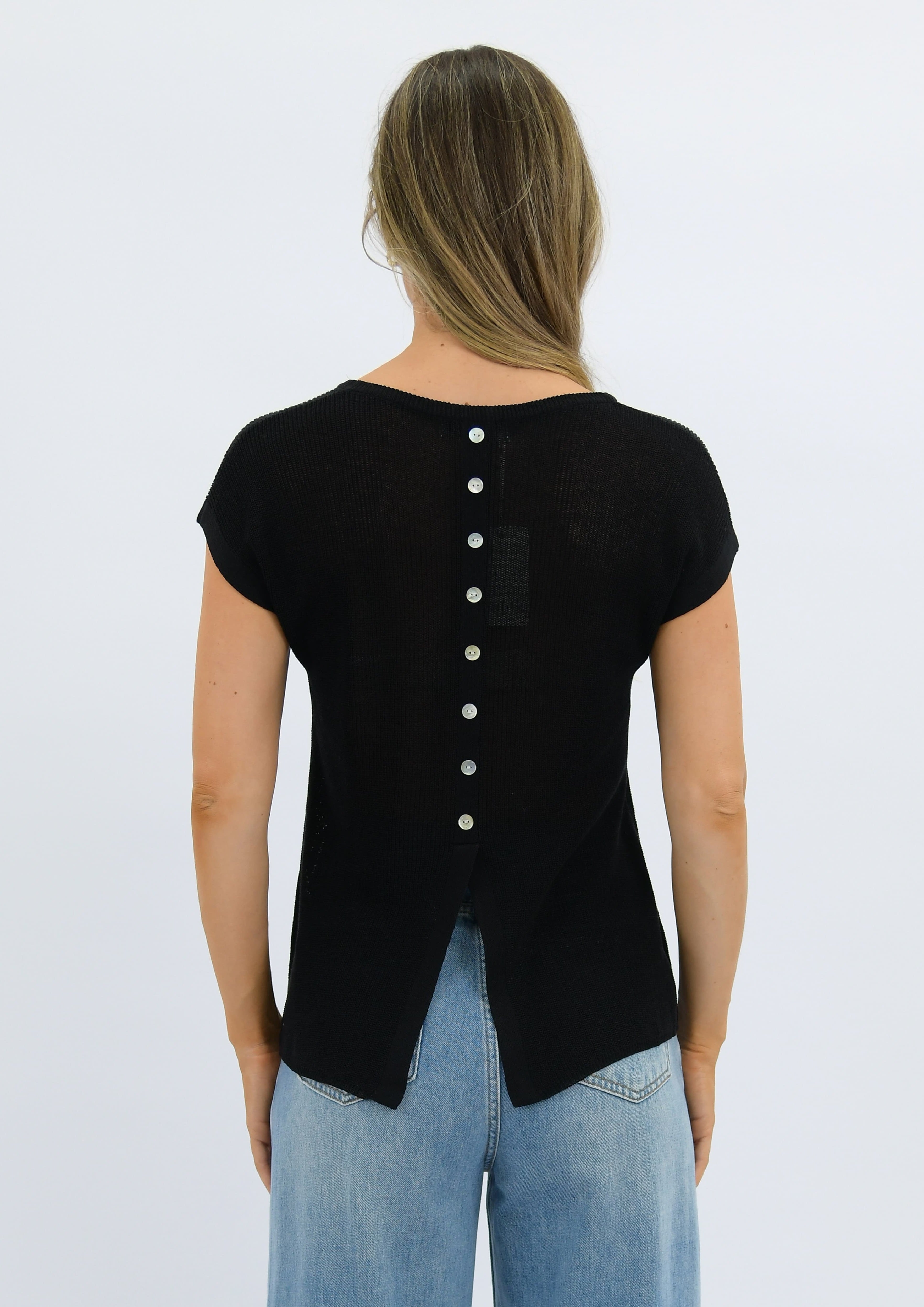 Sunday Linen Cotton Top Black Tops Worthier