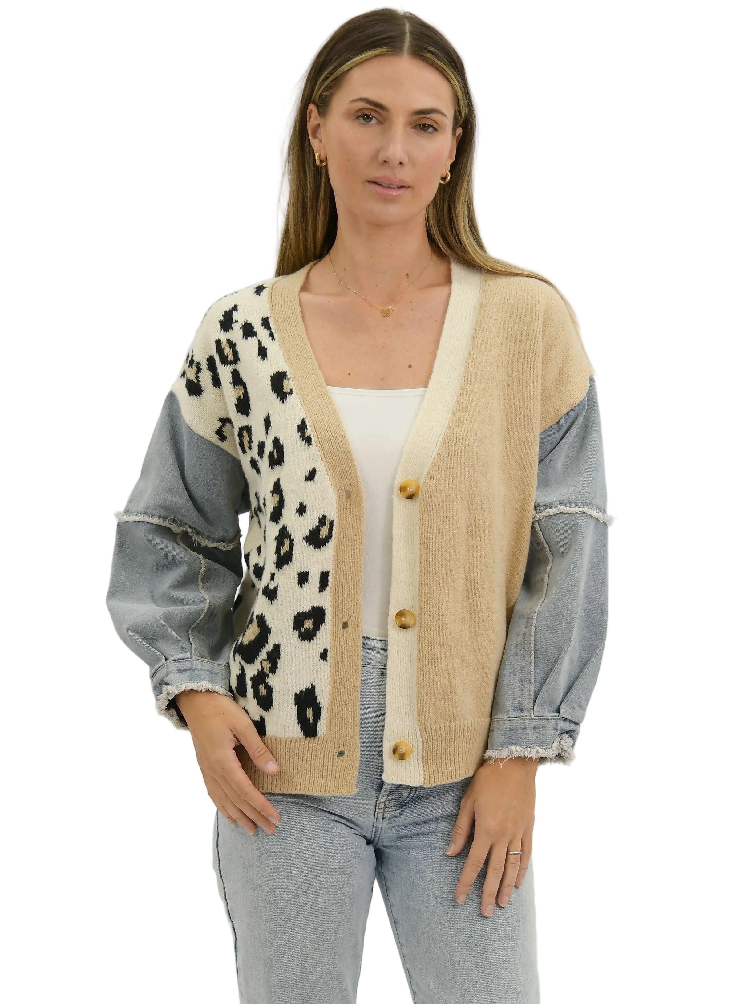 Malani Leopard Cardi Tops Worthier S/M(8-10)