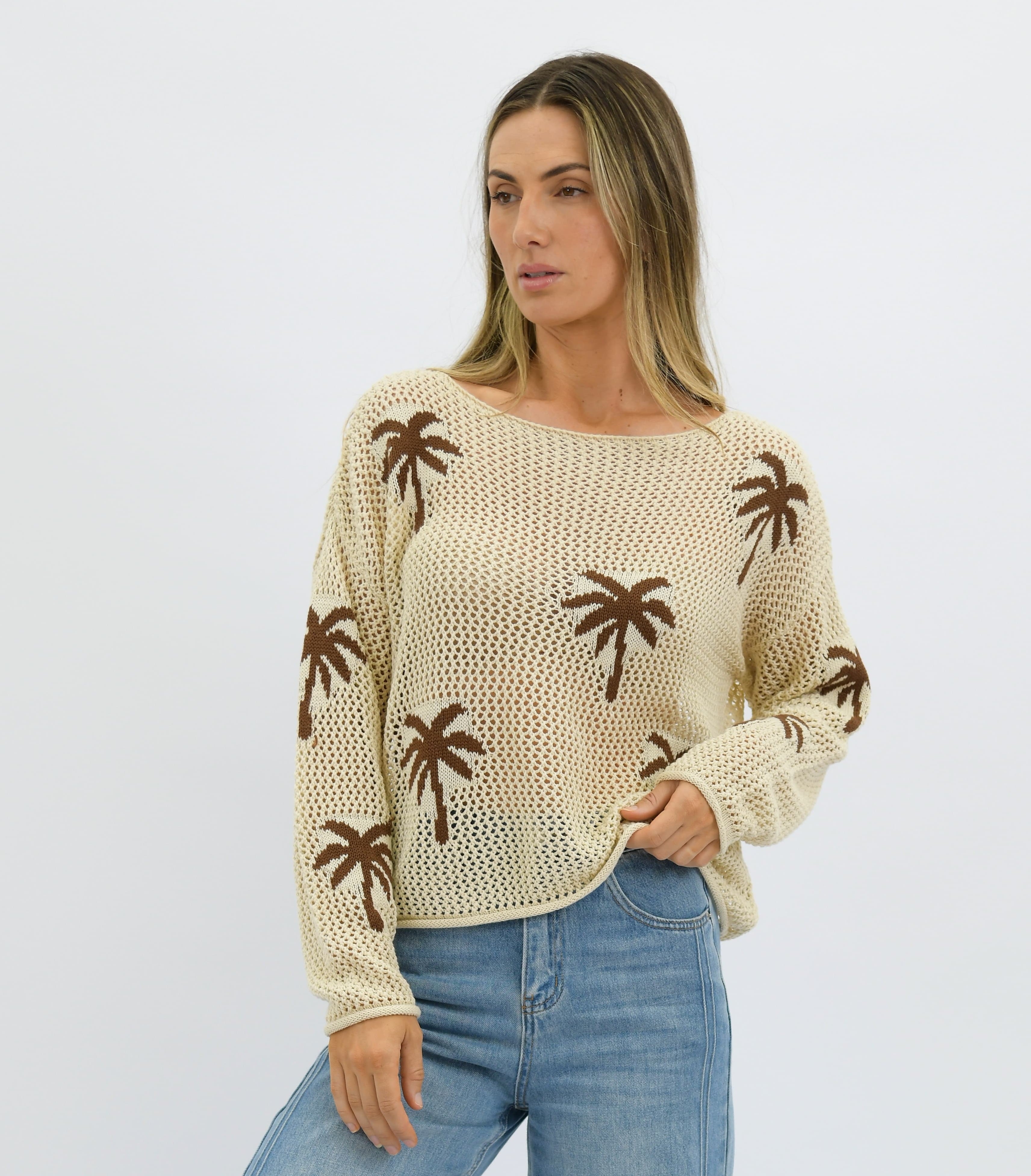 Sunset Shore Linen/Cotton Knit Cardi Beige - Global Free Style